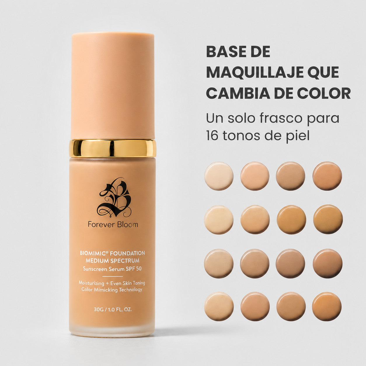 Base de Maquillaje Antiedad con SPF 50 – Se Adapta a tu Tono de Piel