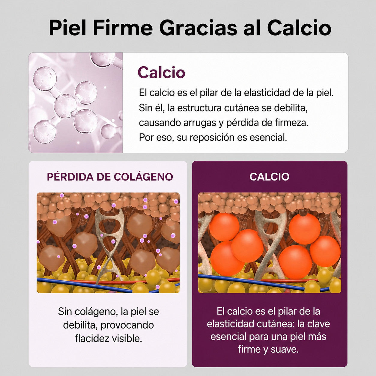 Rejuvenece y reafirma tu piel desde el día 1 | Fórmula con calcio + colágeno con complejo Rebornic