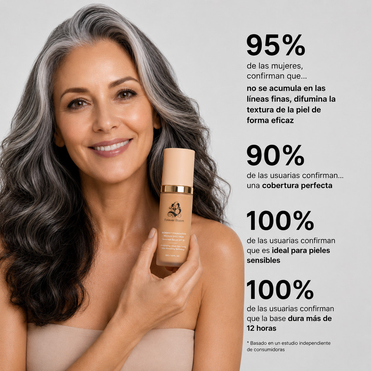 Base de Maquillaje Antiedad con SPF 50 – Se Adapta a tu Tono de Piel